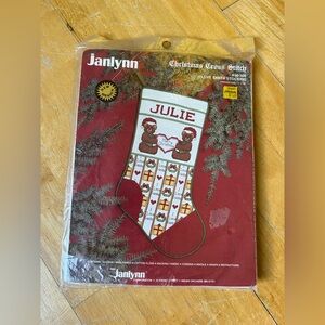 Janlynn Christmas Cross Stitch Stocking Kit NWT 1988